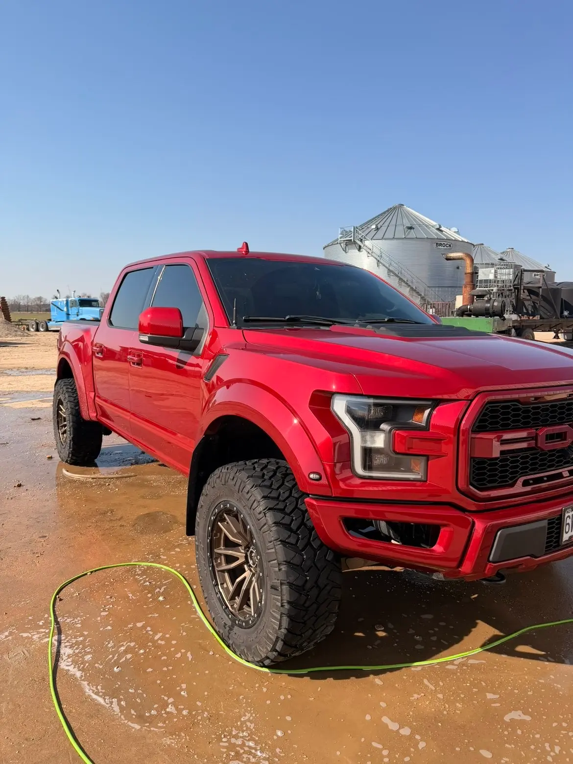 Red truck exterior detail