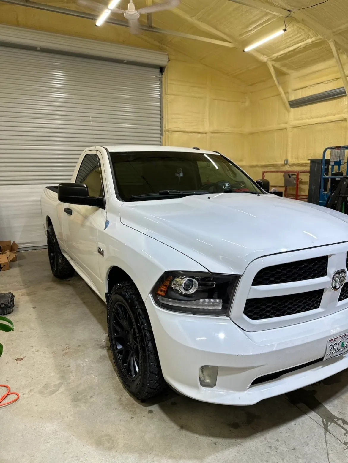 White truck exterior detail